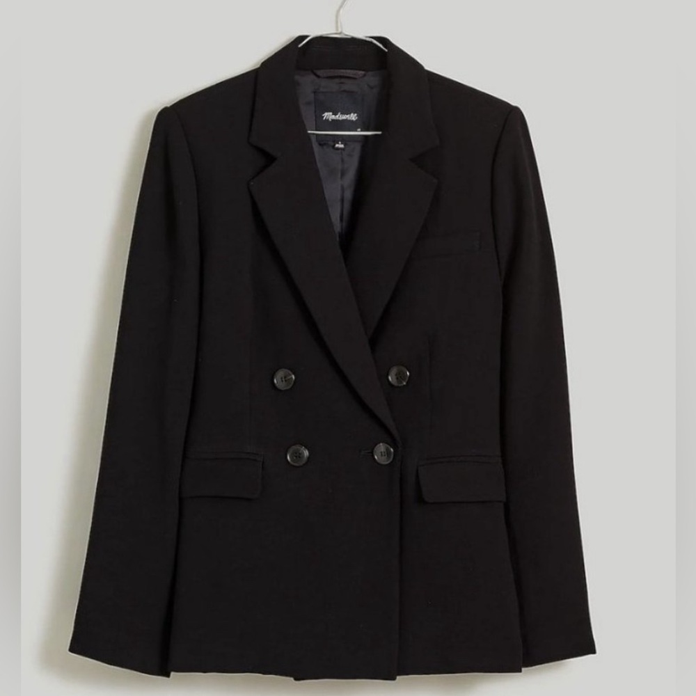 Madewell Black Double-Breasted Blazer